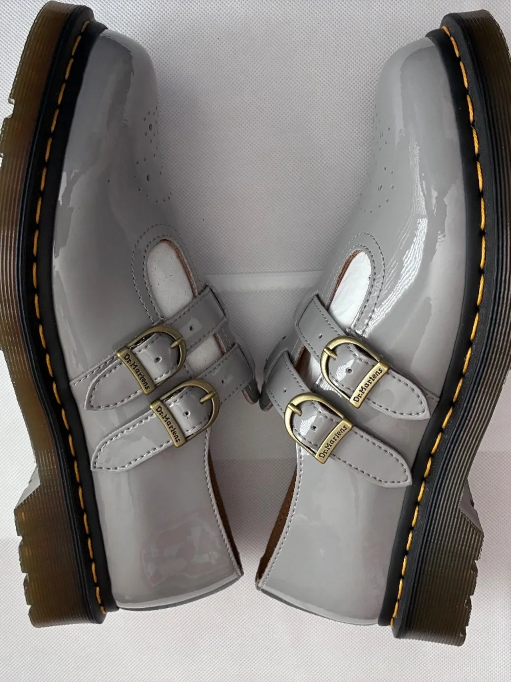 Doc Martens Grey Patent Leather Mary Janes — NIB — Indie 90s Alt. Size 10US/UK8